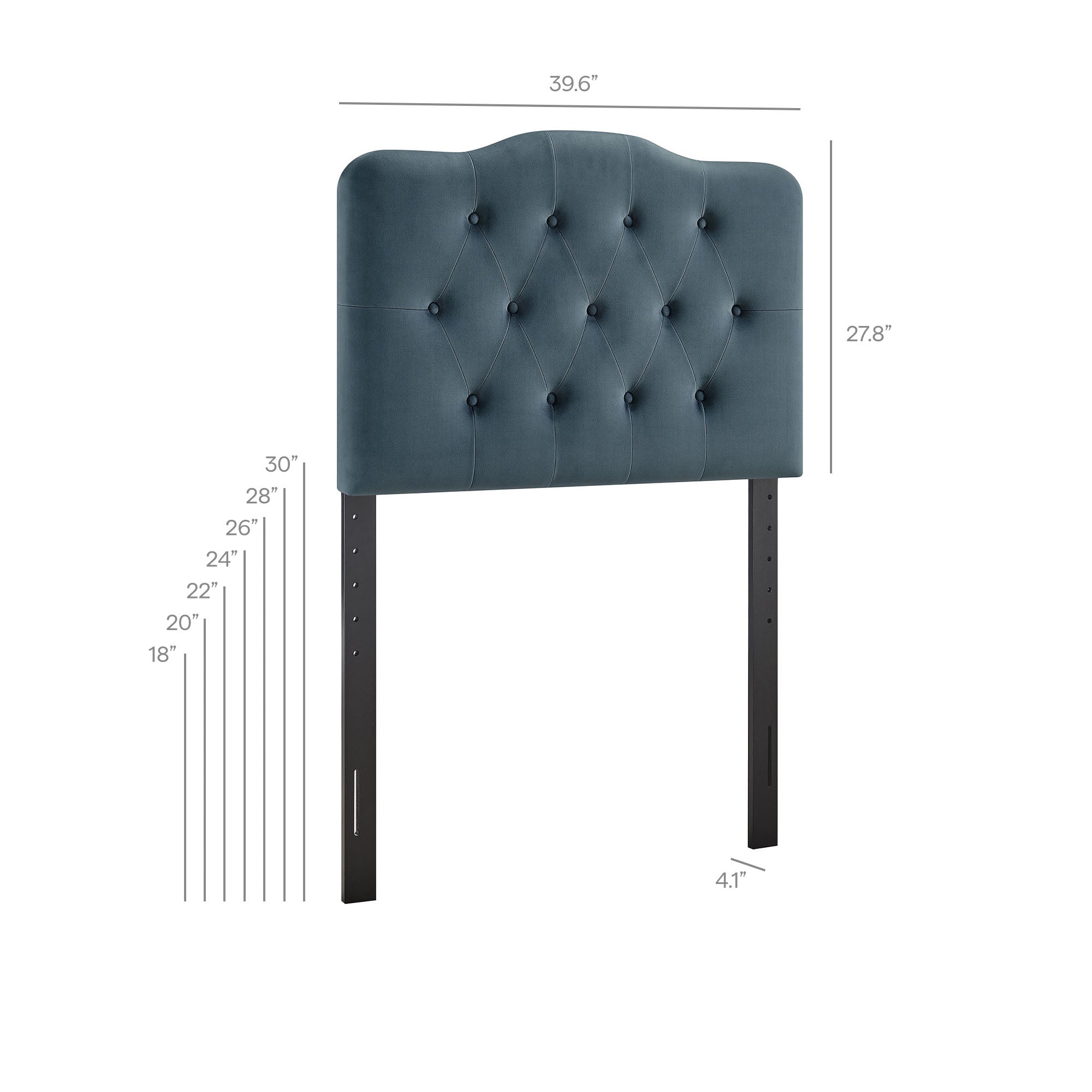 Annabel Stain-Resistant Performance Velvet Twin Headboard - Cadet Blue