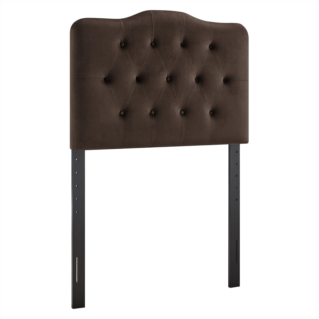 Annabel Stain-Resistant Performance Velvet Twin Headboard - Chocolate Brown