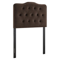 Annabel Stain-Resistant Performance Velvet Twin Headboard - Chocolate Brown