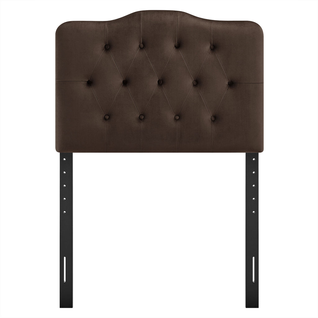 Annabel Stain-Resistant Performance Velvet Twin Headboard - Chocolate Brown