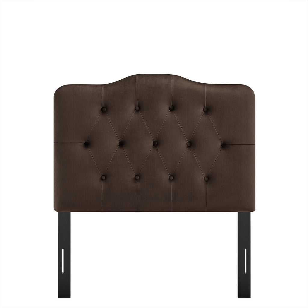 Annabel Stain-Resistant Performance Velvet Twin Headboard - Chocolate Brown