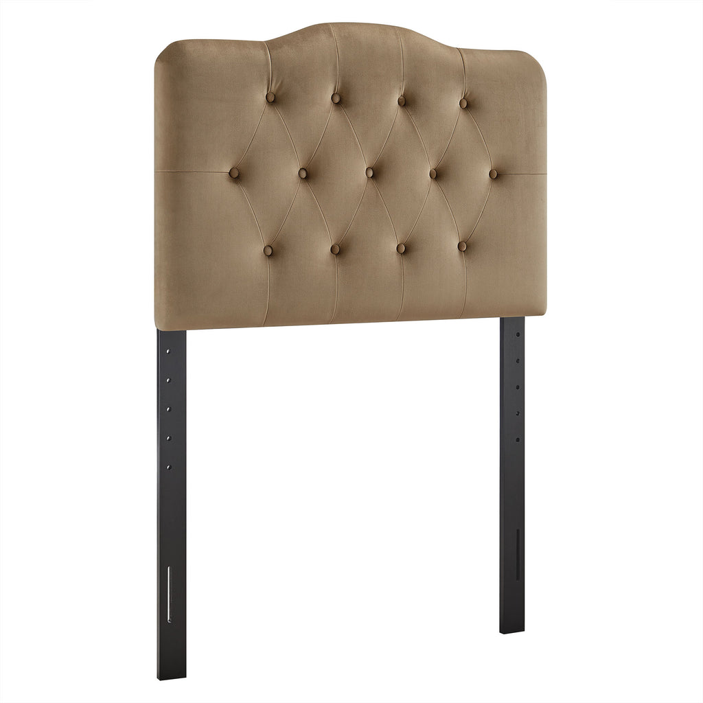 Annabel Stain-Resistant Performance Velvet Twin Headboard - Taupe