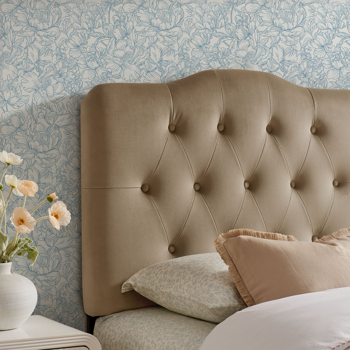 Annabel Stain-Resistant Performance Velvet Twin Headboard - Taupe