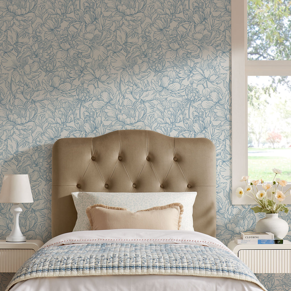 Annabel Stain-Resistant Performance Velvet Twin Headboard - Taupe
