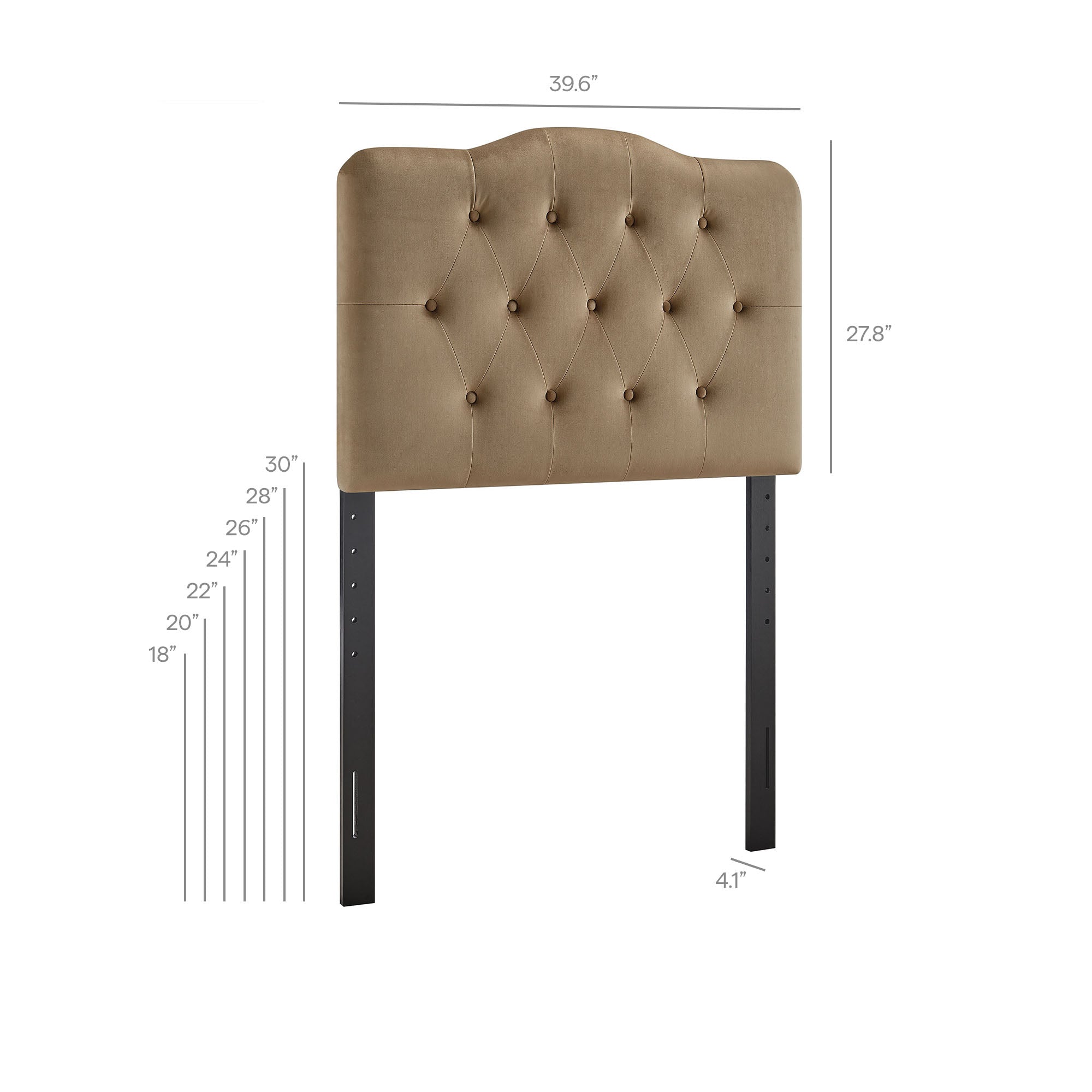 Annabel Stain-Resistant Performance Velvet Twin Headboard - Taupe