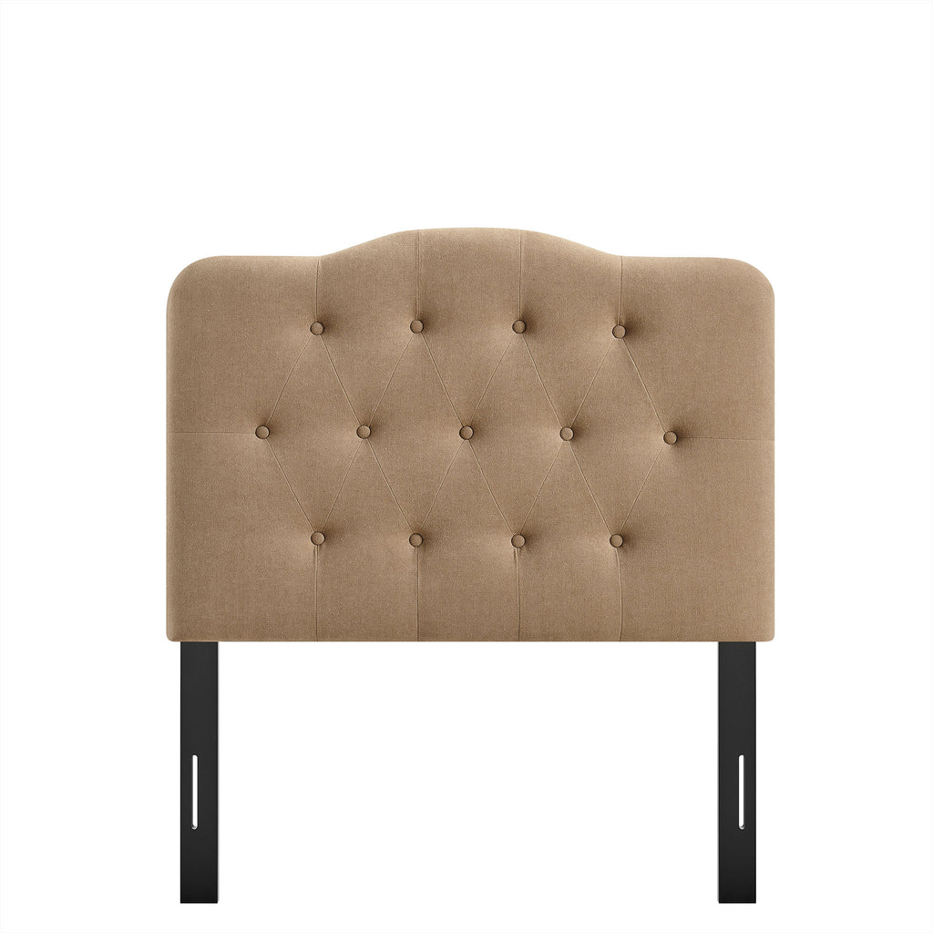Annabel Premium Linen Blend Twin Headboard - Almond