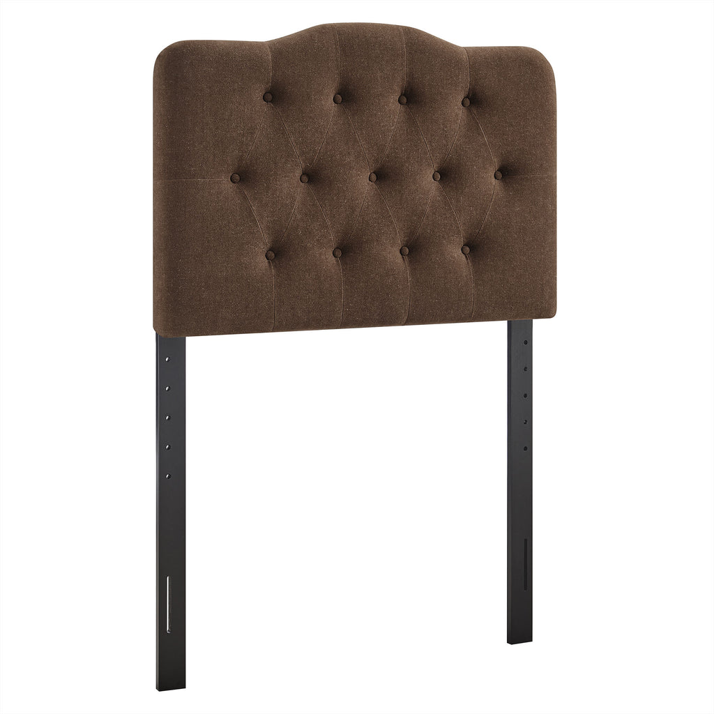 Annabel Premium Linen Blend Twin Headboard - Cocoa