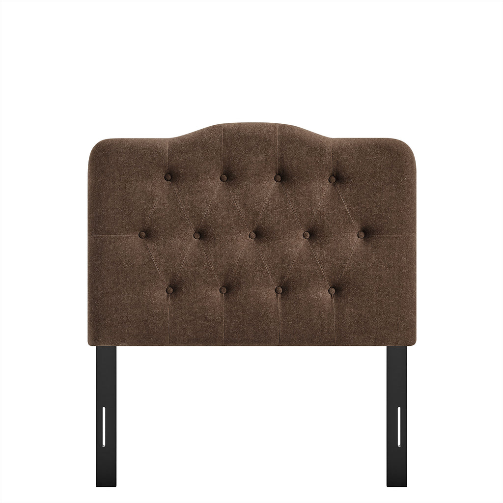 Annabel Premium Linen Blend Twin Headboard - Cocoa