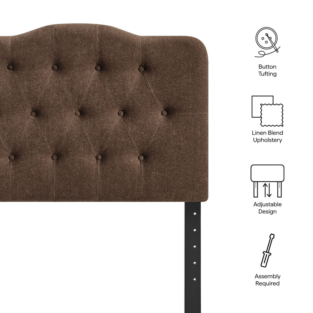 Annabel Premium Linen Blend Twin Headboard - Cocoa
