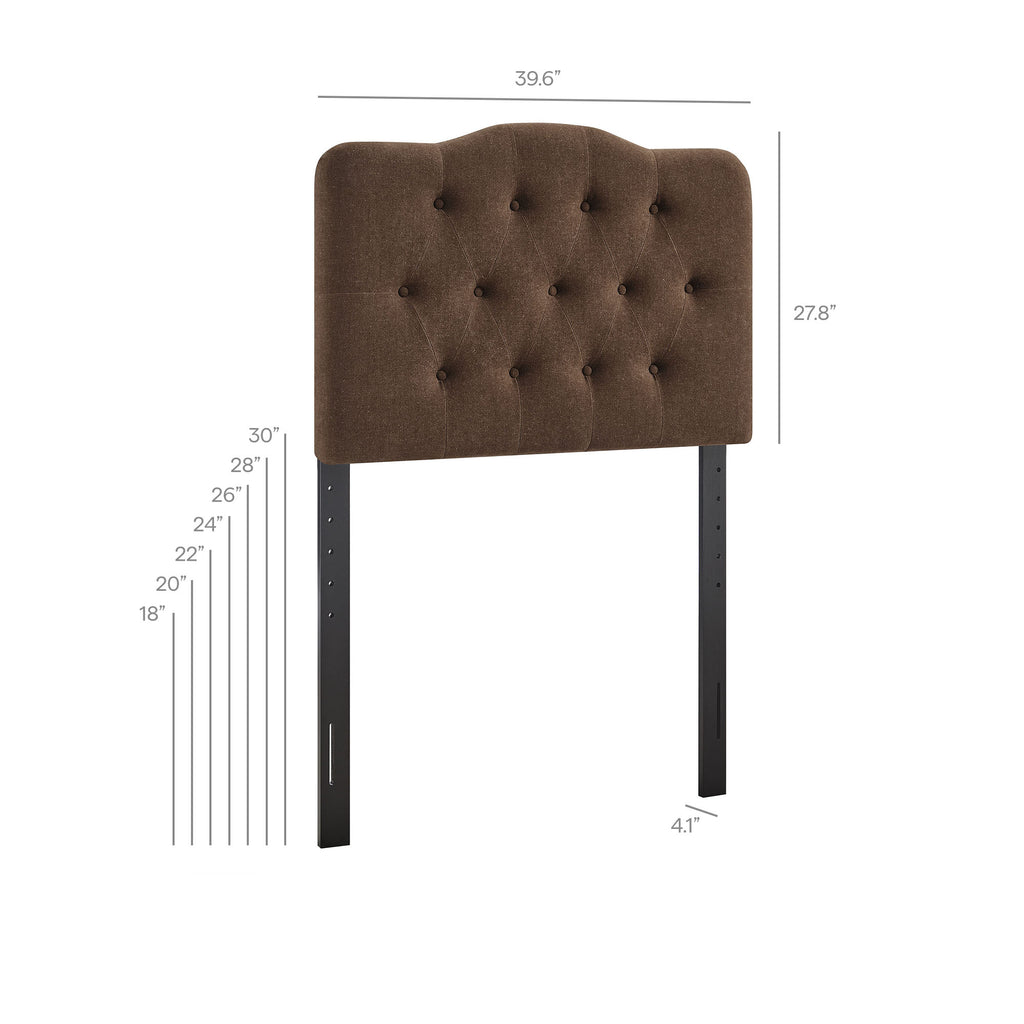 Annabel Premium Linen Blend Twin Headboard - Cocoa