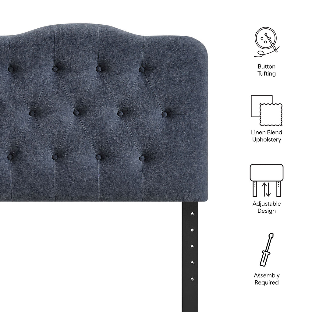 Annabel Premium Linen Blend Twin Headboard - Denim