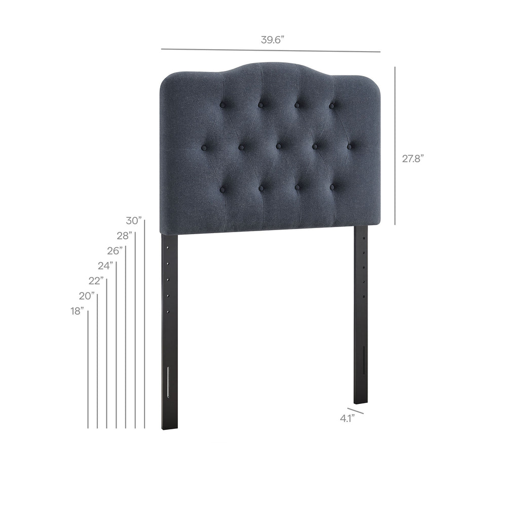 Annabel Premium Linen Blend Twin Headboard - Denim