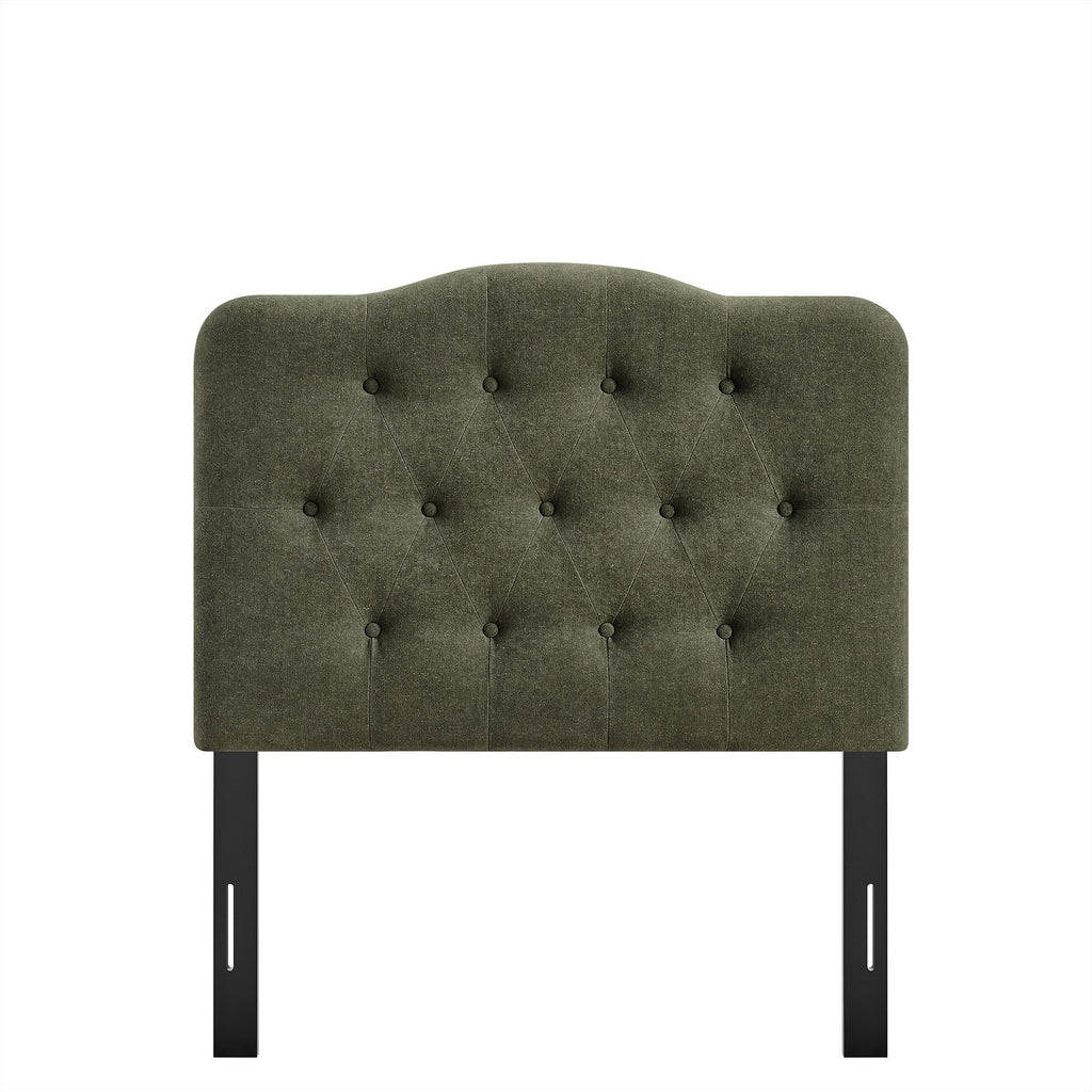 Annabel Premium Linen Blend Twin Headboard - Sage