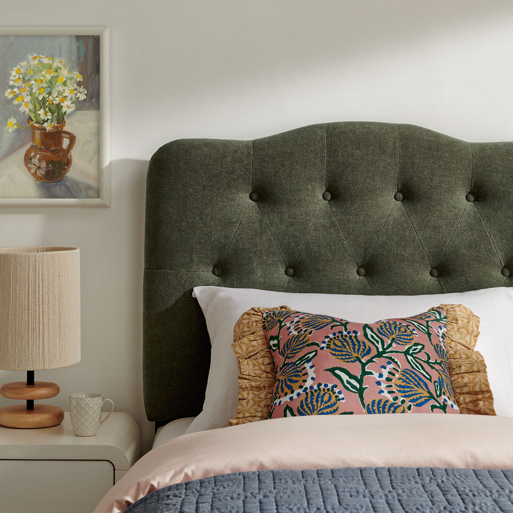 Annabel Premium Linen Blend Twin Headboard - Sage
