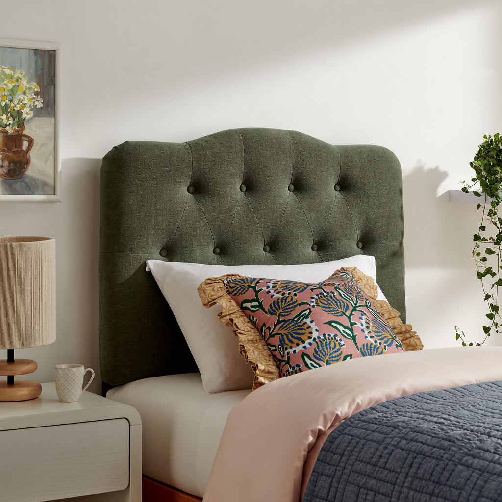Annabel Premium Linen Blend Twin Headboard - Sage