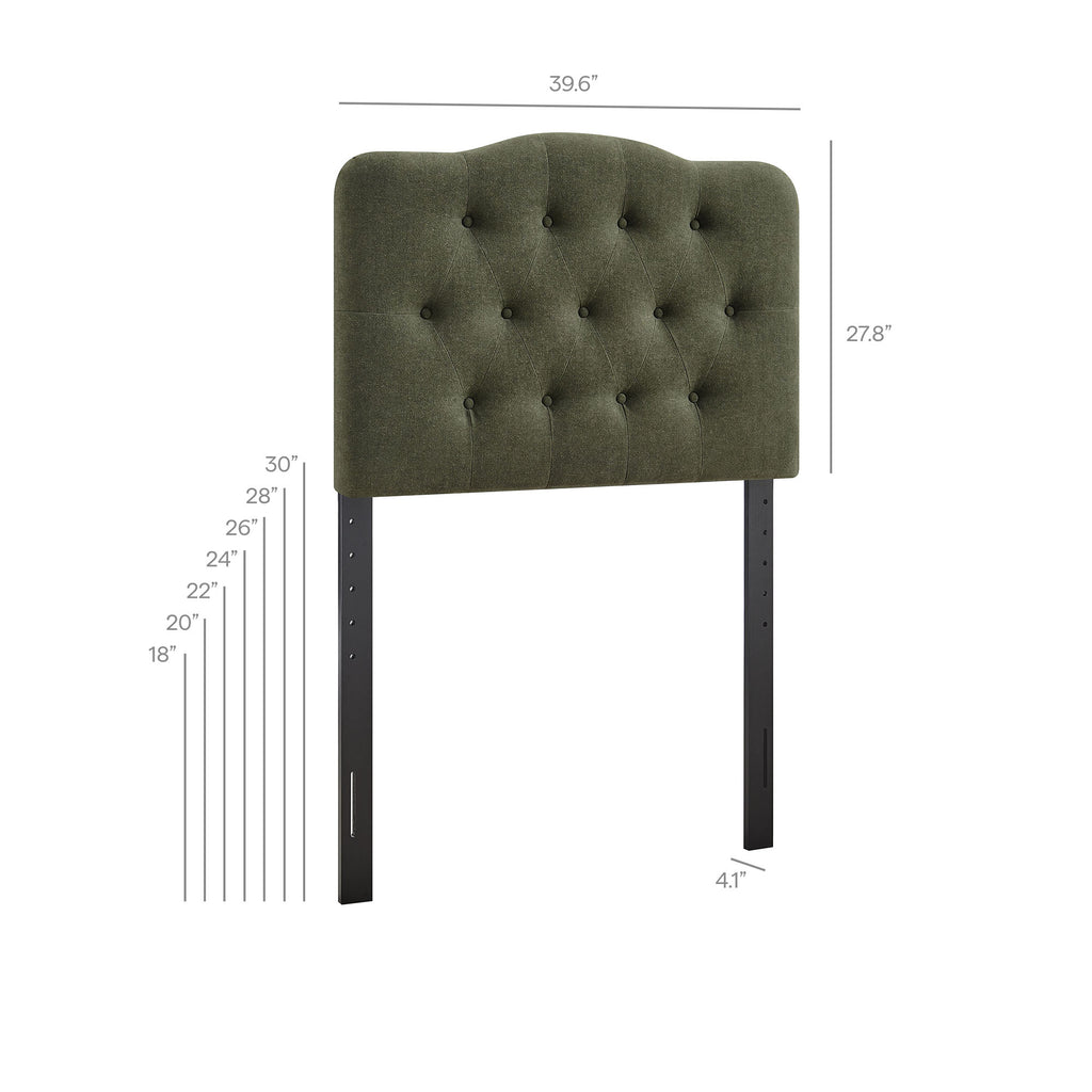 Annabel Premium Linen Blend Twin Headboard - Sage