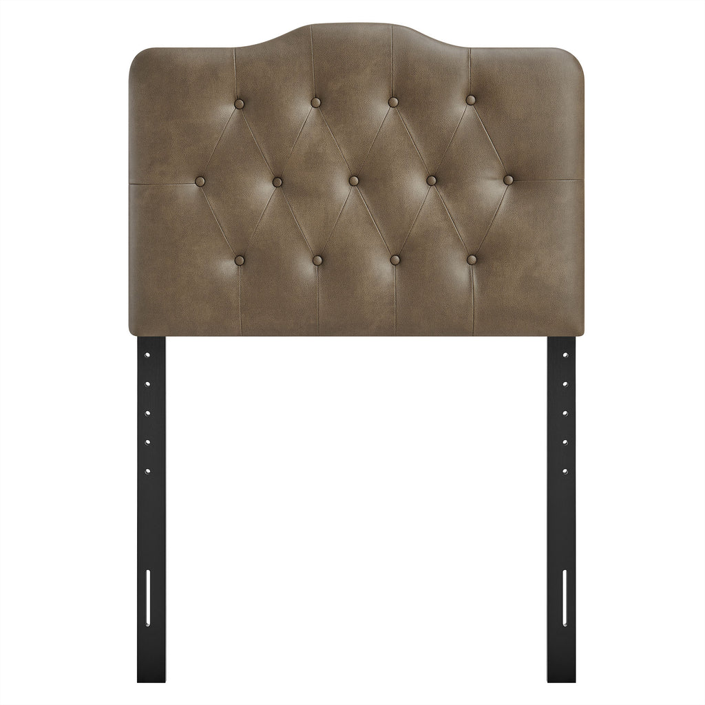 Annabel Faux Leather Twin Headboard - Mushroom