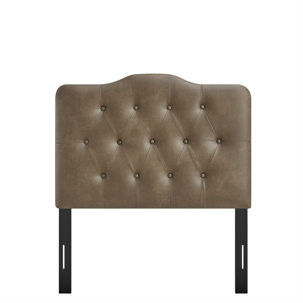 Annabel Faux Leather Twin Headboard - Mushroom