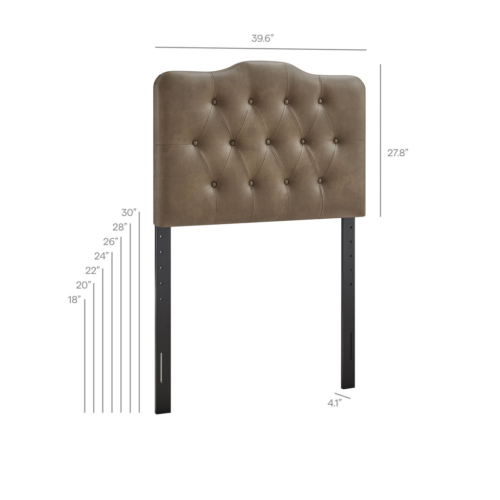 Annabel Faux Leather Twin Headboard - Mushroom