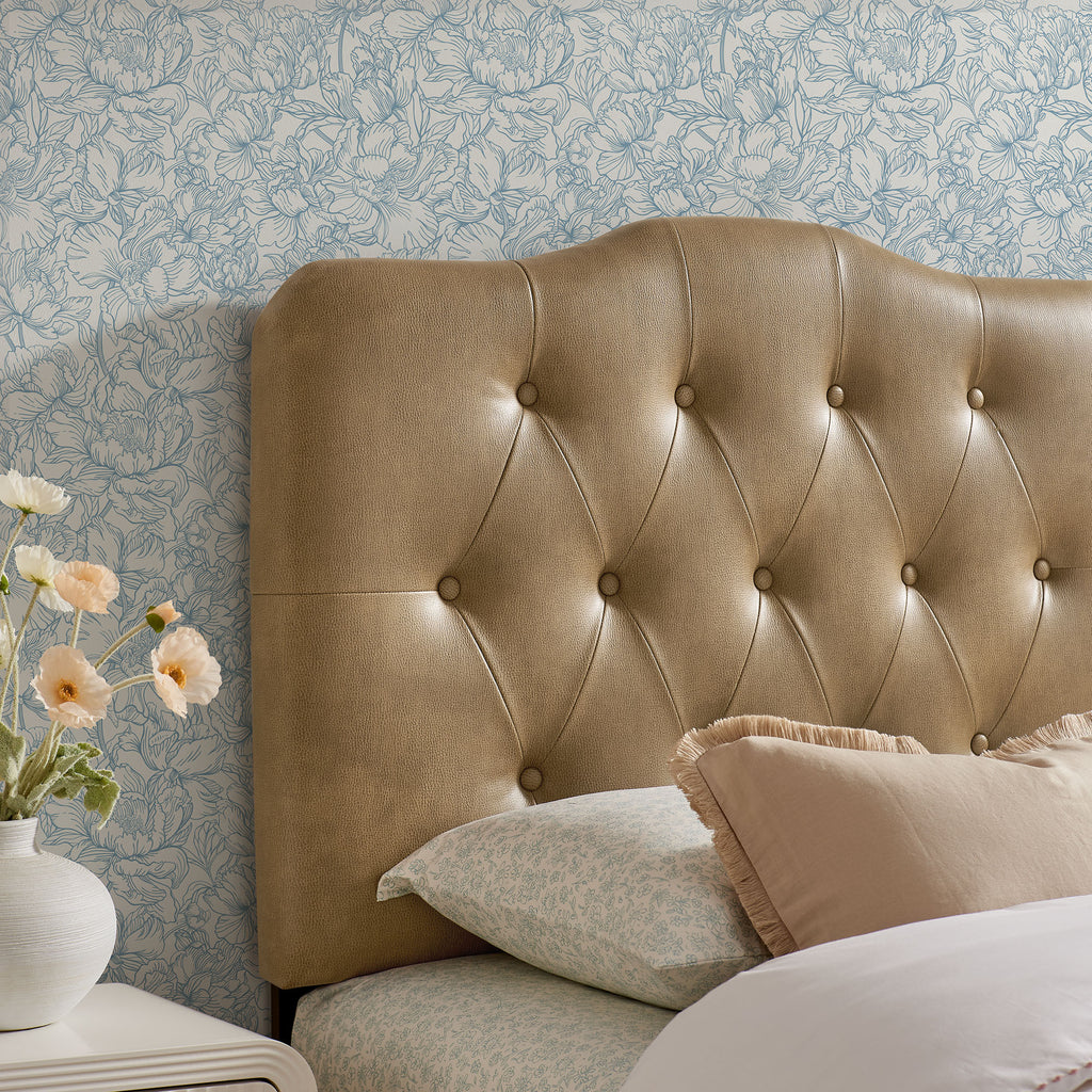 Annabel Faux Leather Twin Headboard - Toast