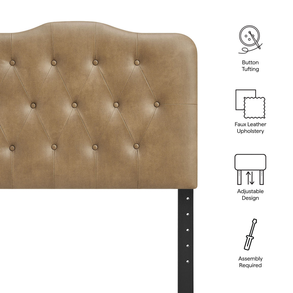 Annabel Faux Leather Twin Headboard - Toast
