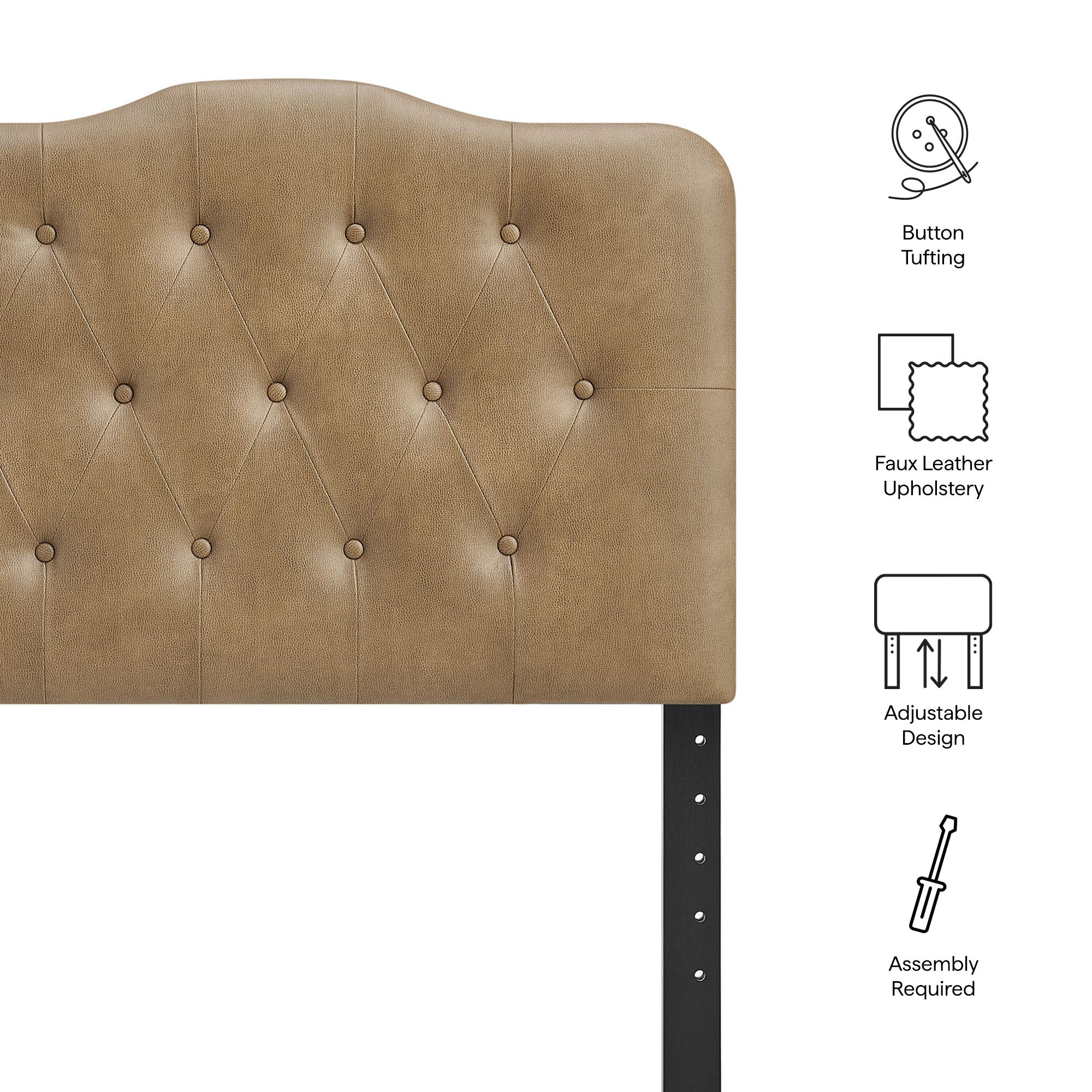 Annabel Faux Leather Twin Headboard - Toast