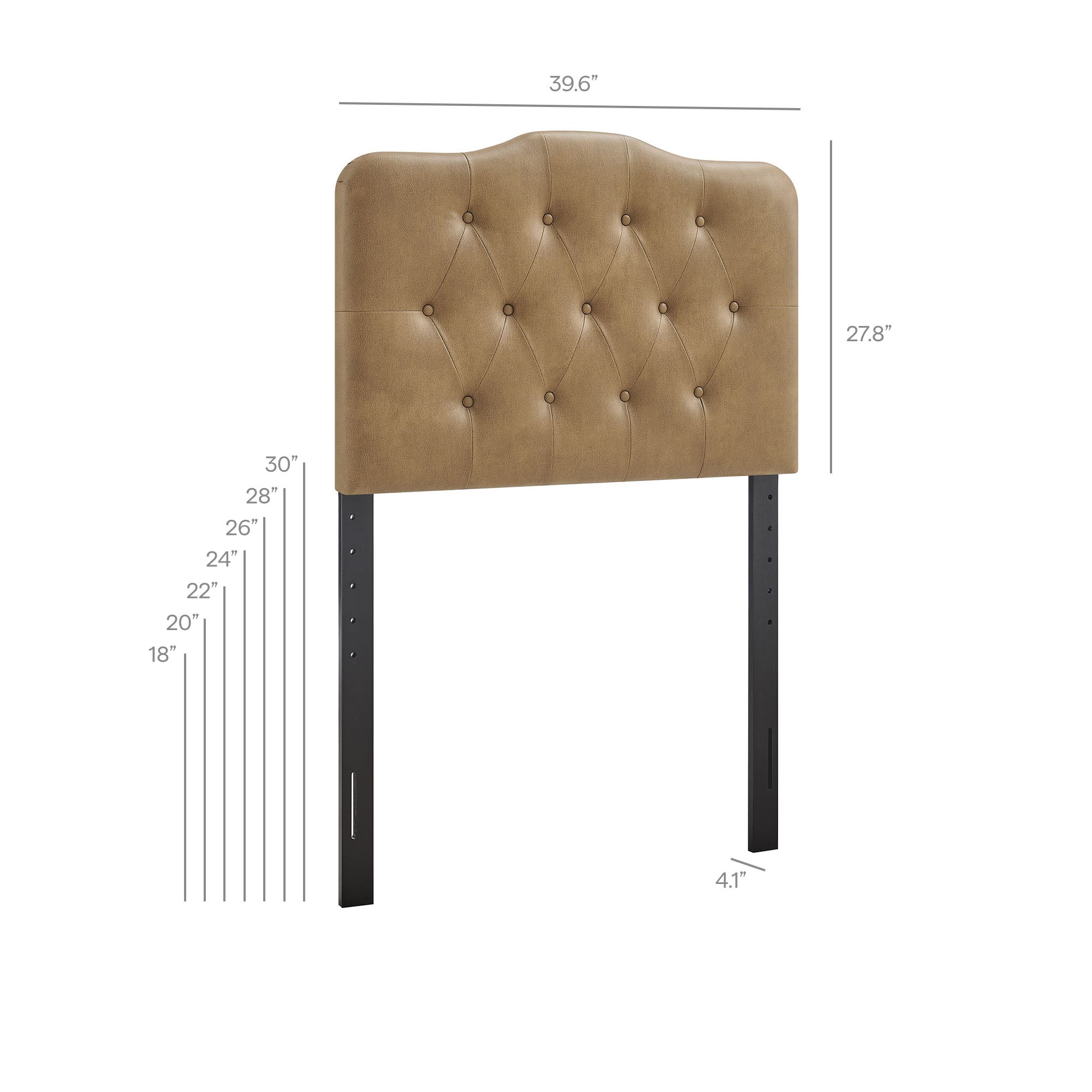 Annabel Faux Leather Twin Headboard - Toast