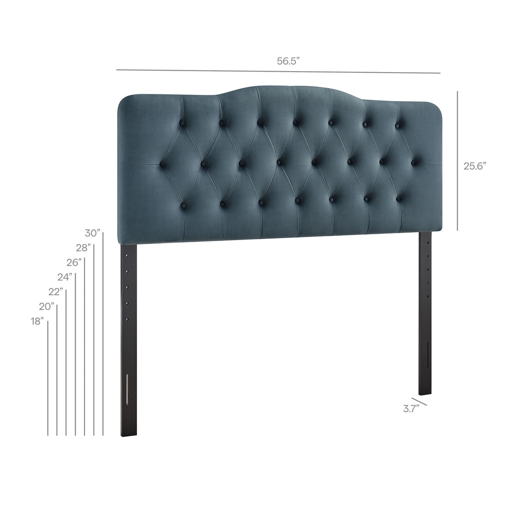 Annabel Stain-Resistant Performance Velvet Full Headboard - Cadet Blue