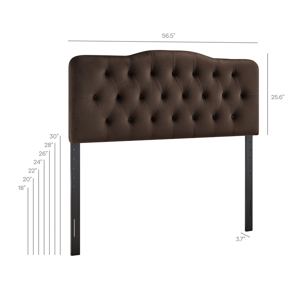 Annabel Stain-Resistant Performance Velvet Full Headboard - Chocolate Brown