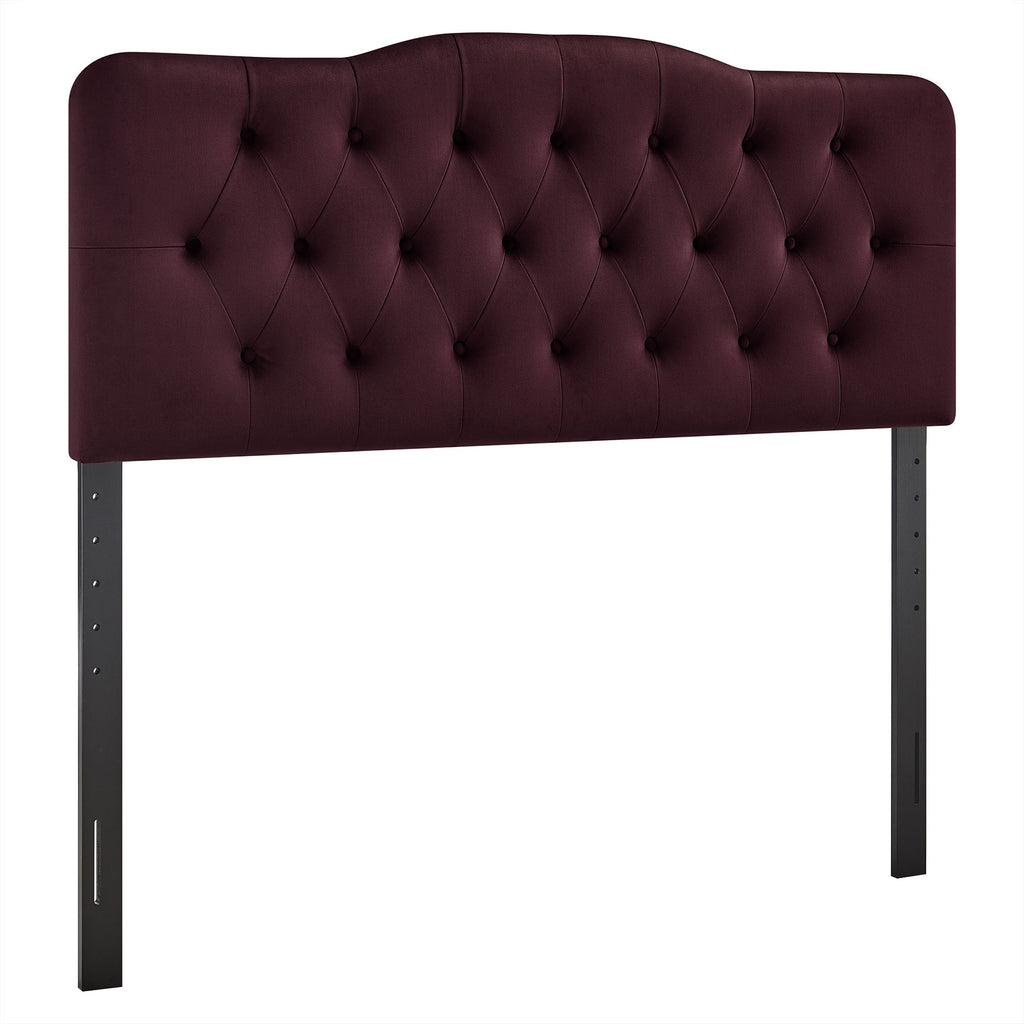 Annabel Stain-Resistant Performance Velvet Full Headboard - Mulberry