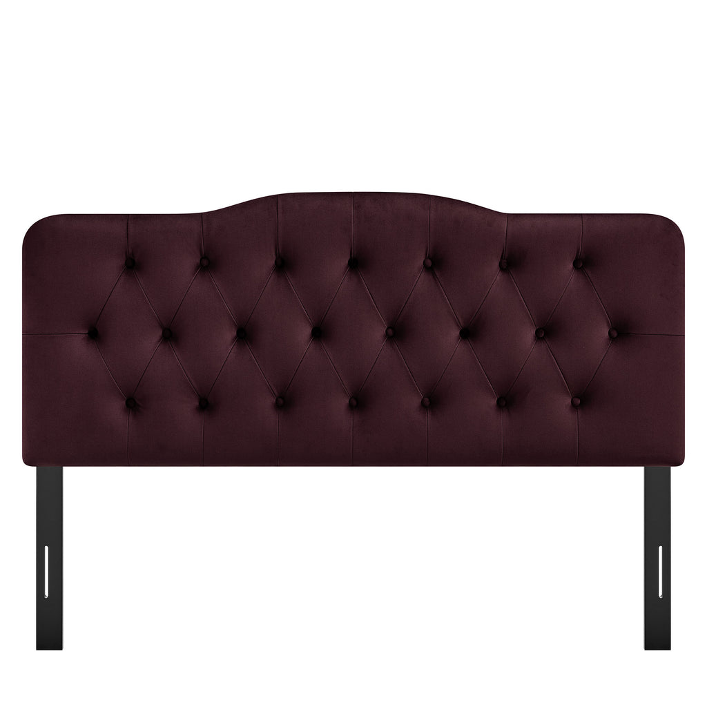 Annabel Stain-Resistant Performance Velvet Full Headboard - Mulberry