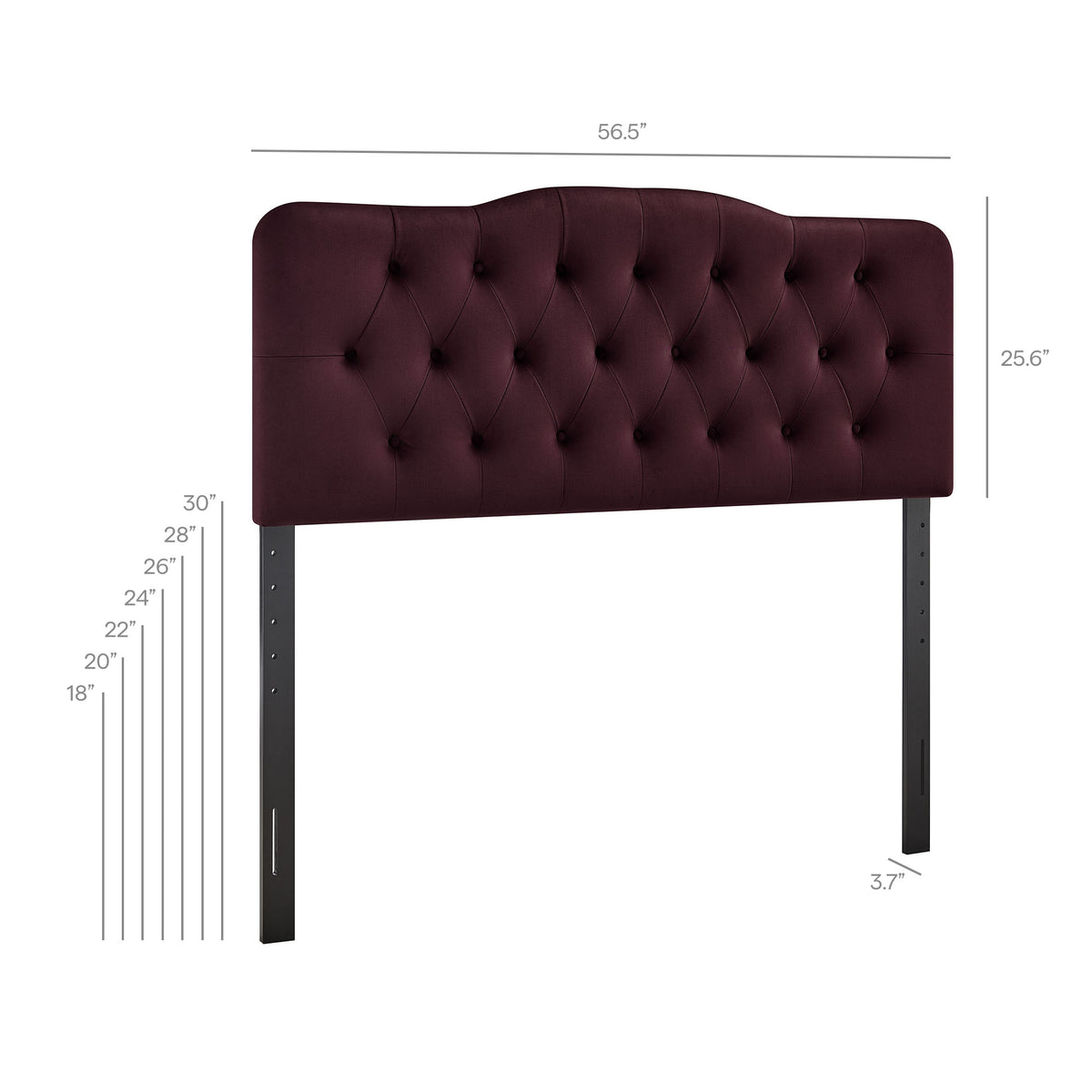 Annabel Stain-Resistant Performance Velvet Full Headboard - Mulberry