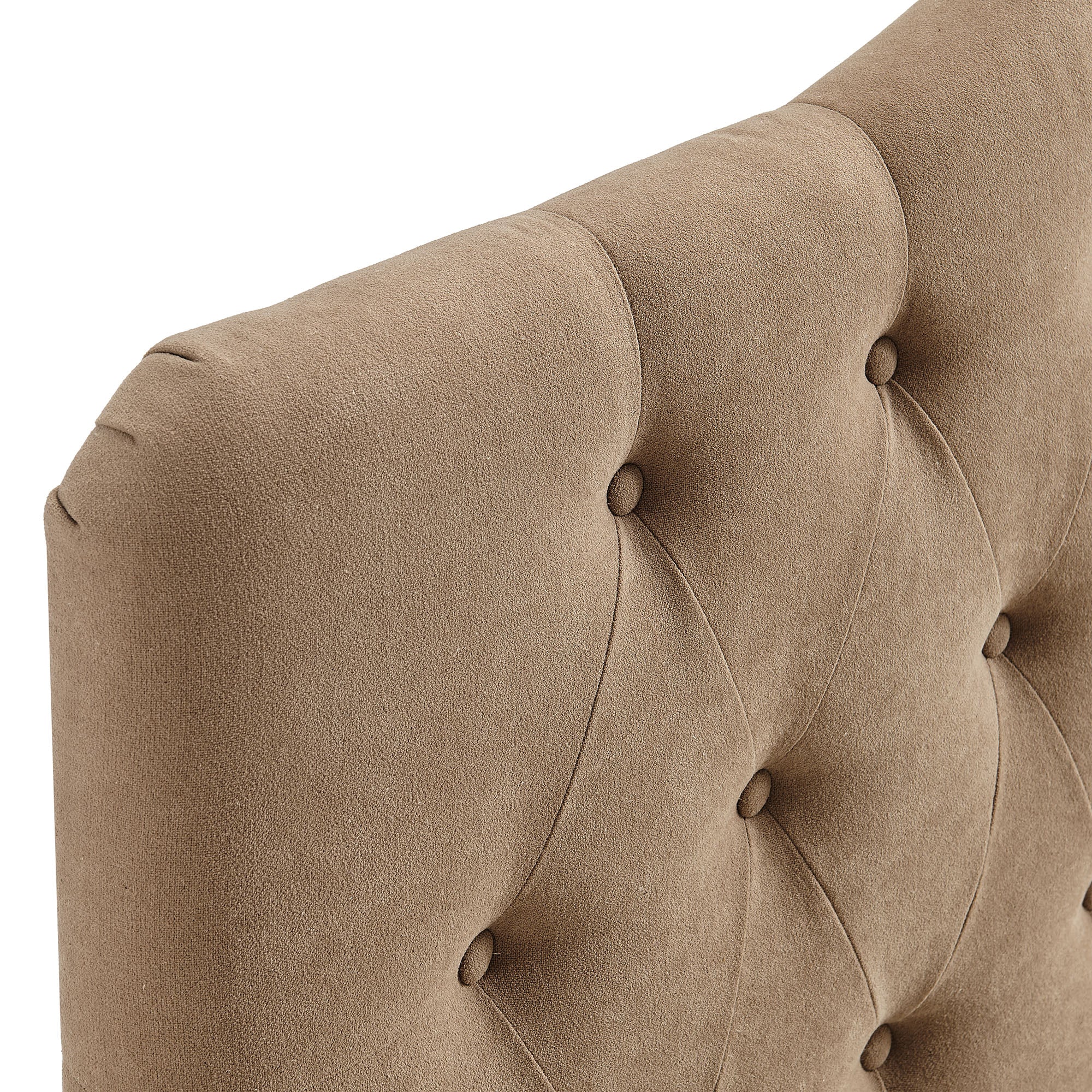 Annabel Premium Linen Blend Full Headboard - Almond
