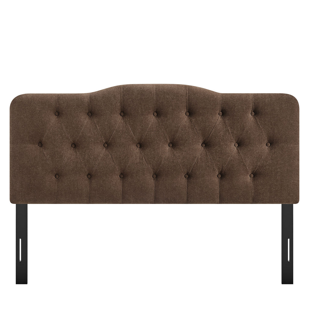Annabel Premium Linen Blend Full Headboard - Cocoa