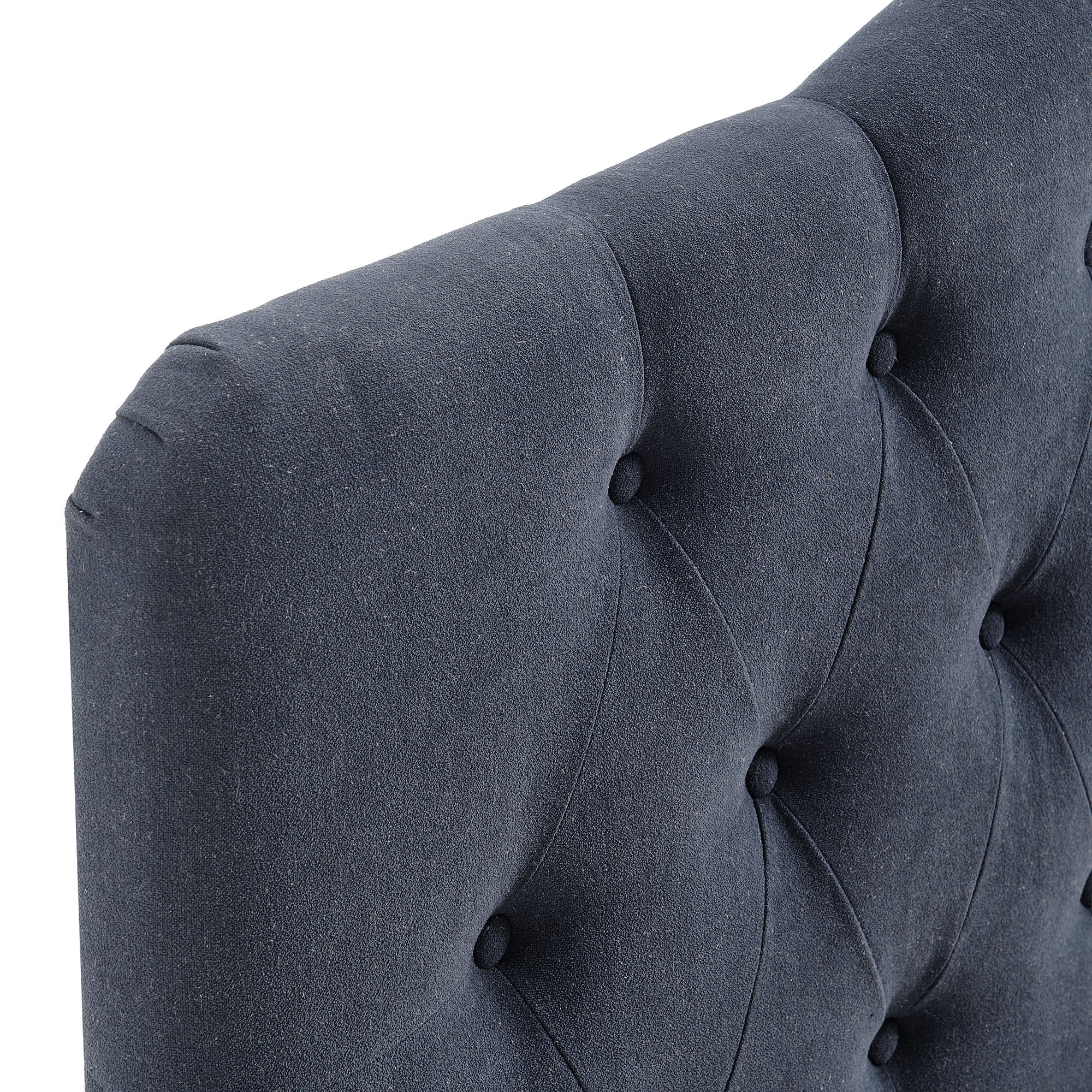 Annabel Premium Linen Blend Full Headboard - Denim