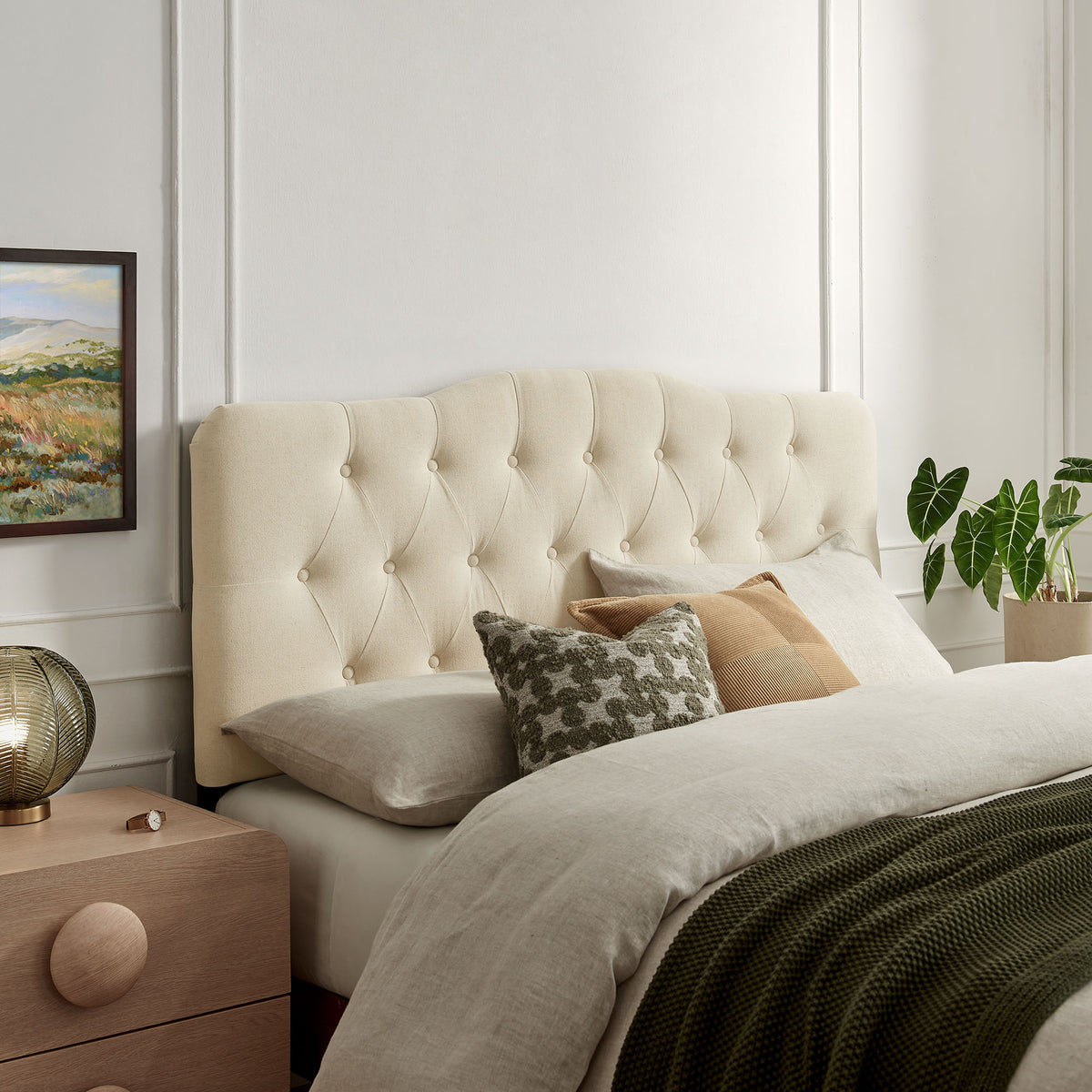 Annabel Premium Linen Blend Full Headboard