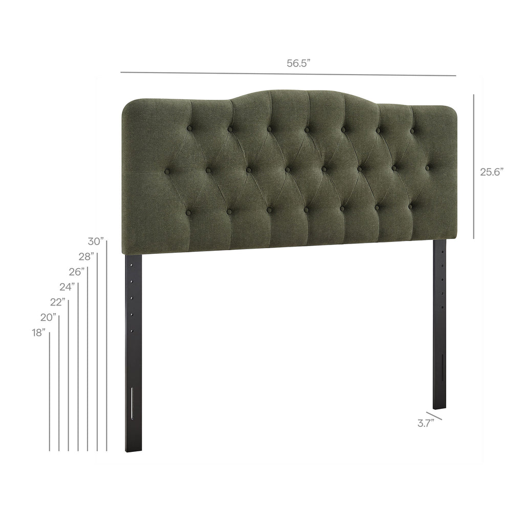 Annabel Premium Linen Blend Full Headboard - Sage