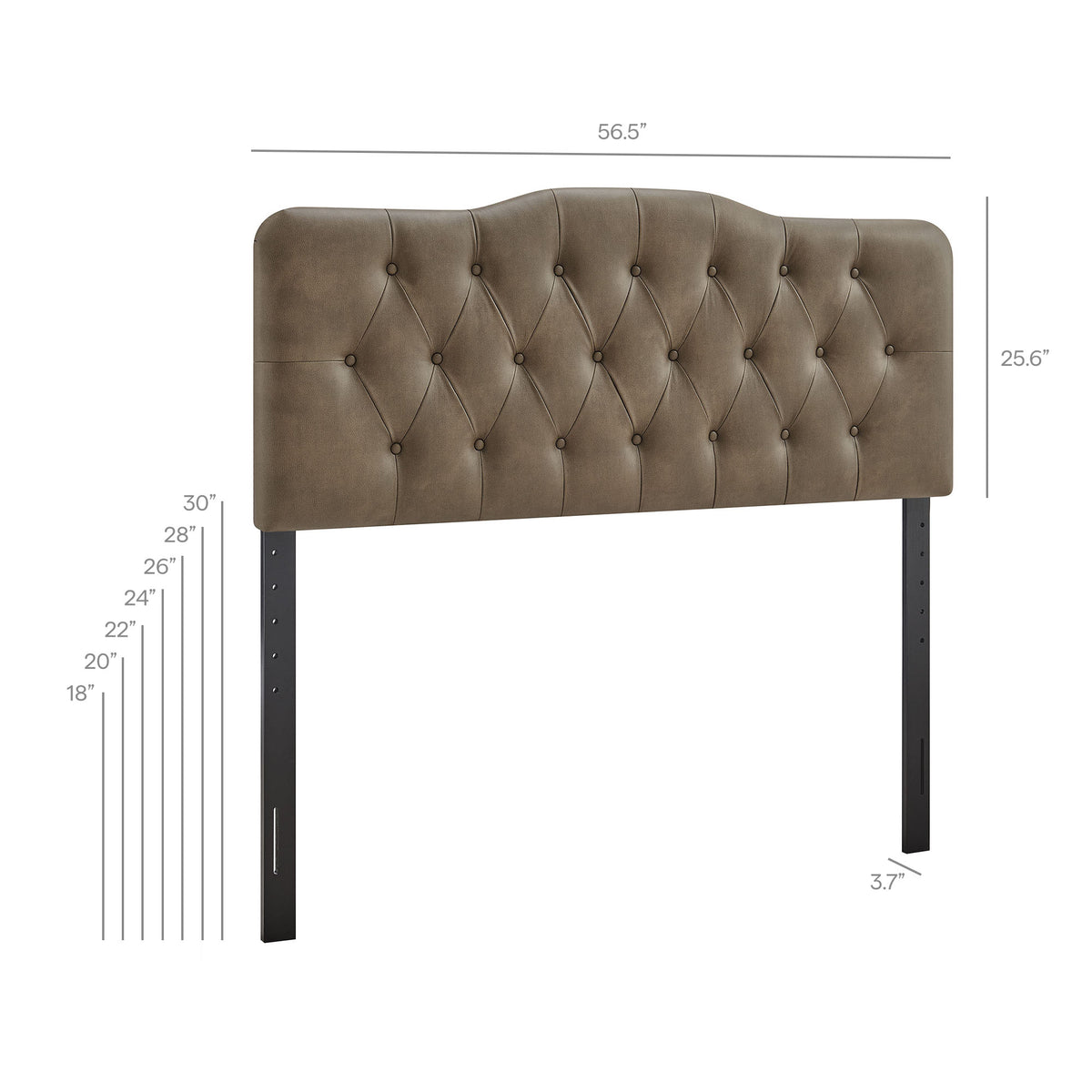 Annabel Vegan Leather Full Headboard - Mushroom