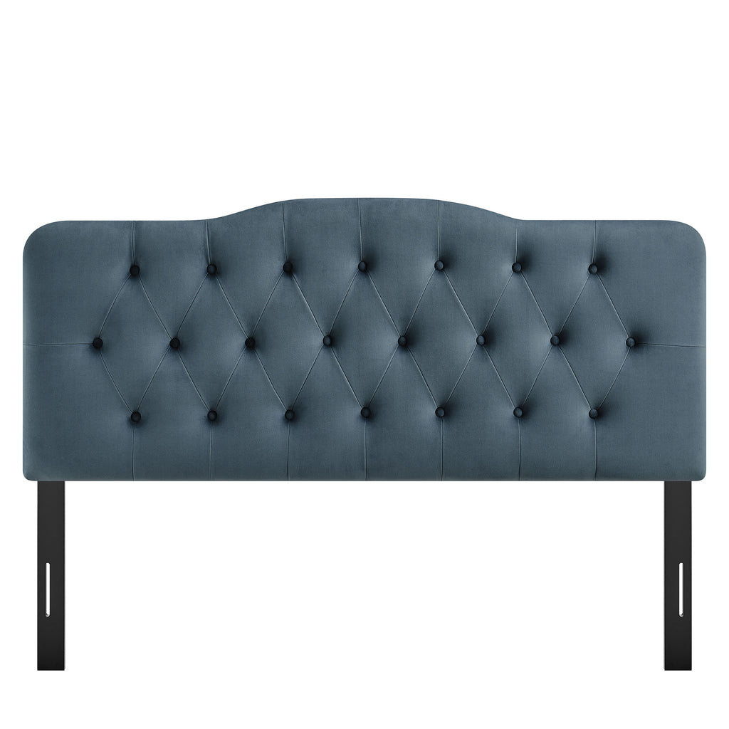 Annabel Stain-Resistant Performance Velvet Queen Headboard - Cadet Blue