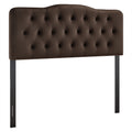 Annabel Stain-Resistant Performance Velvet Queen Headboard - Chocolate Brown