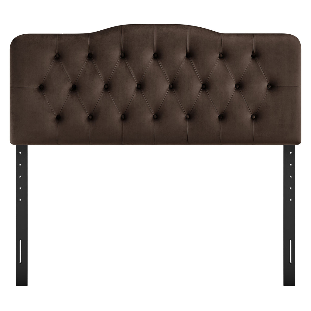 Annabel Stain-Resistant Performance Velvet Queen Headboard - Chocolate Brown