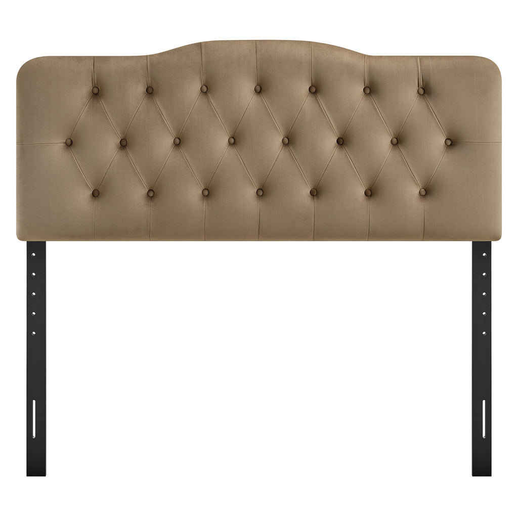 Annabel Stain-Resistant Performance Velvet Queen Headboard - Taupe