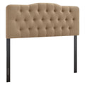 Annabel Premium Linen Blend Queen Headboard - Almond