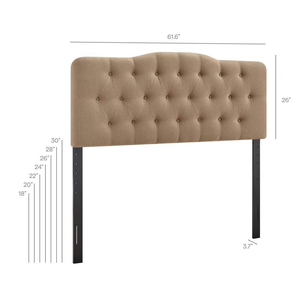 Annabel Premium Linen Blend Queen Headboard - Almond