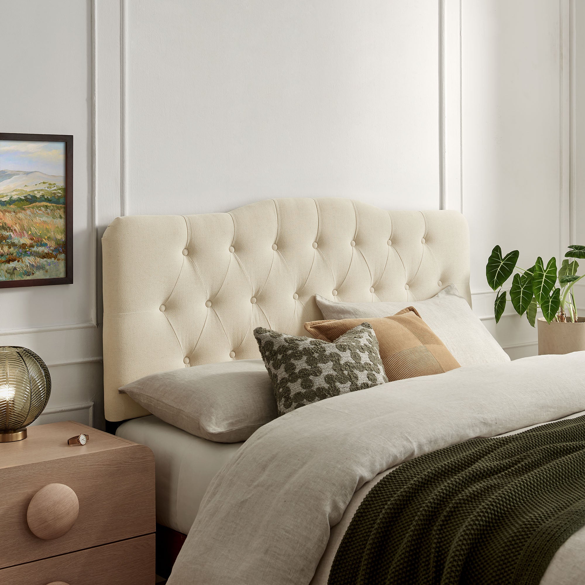 Annabel Premium Linen Blend Queen Headboard