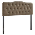 Annabel Faux Leather Queen Headboard - Mushroom