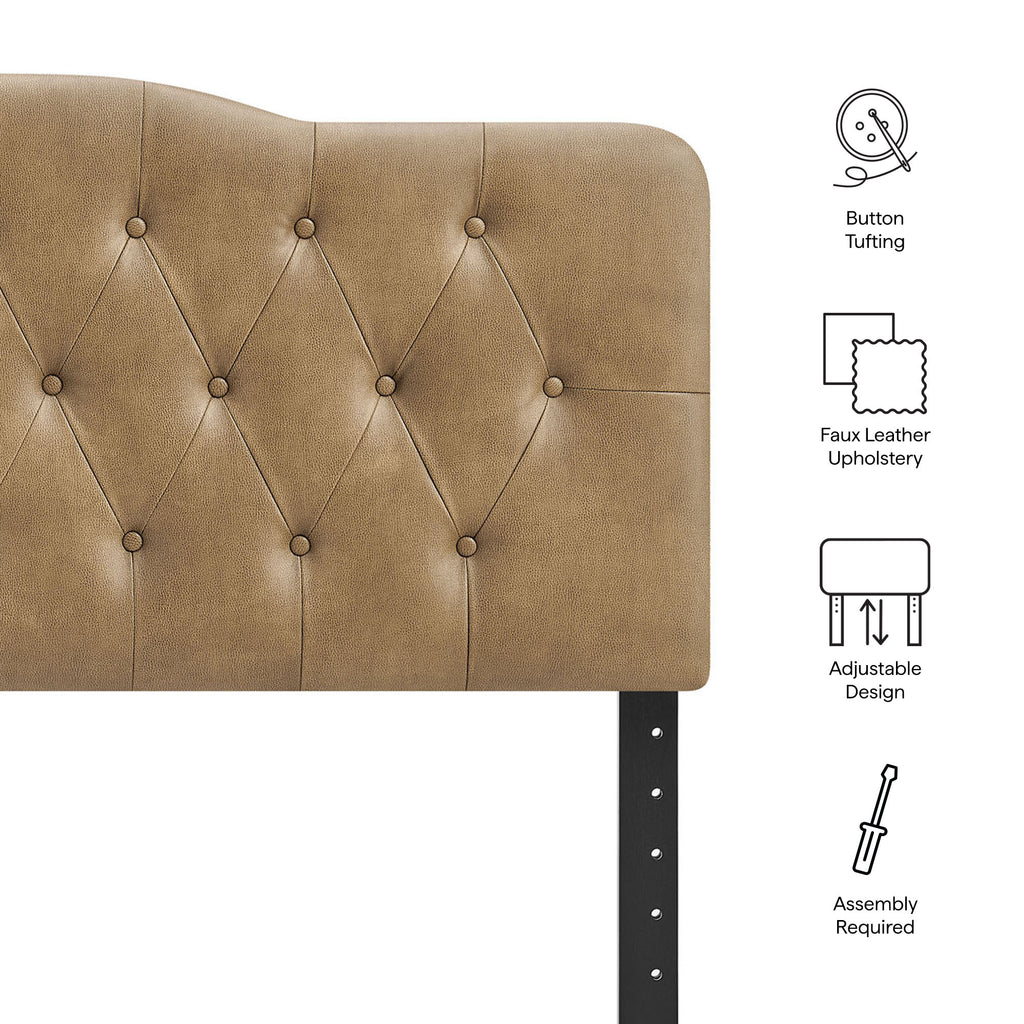 Annabel Faux Leather Queen Headboard - Toast