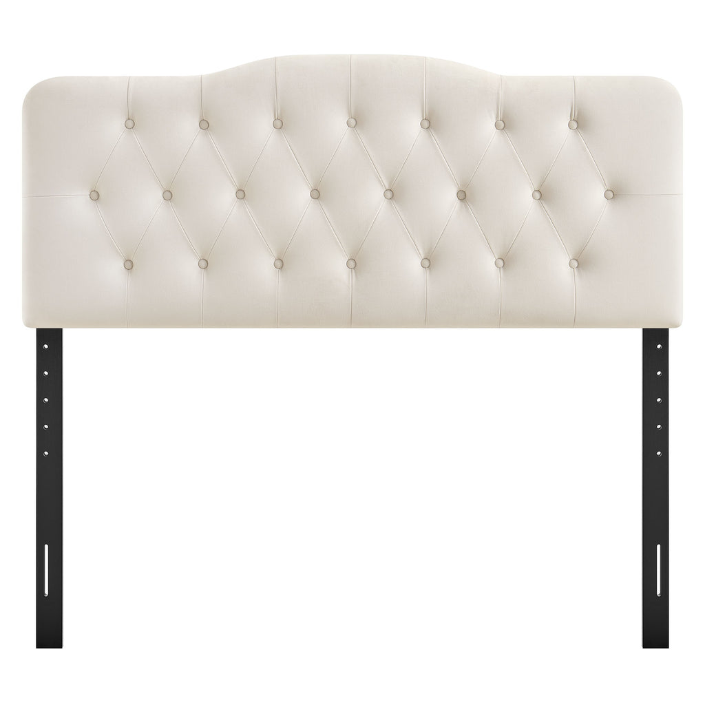 Annabel Stain-Resistant Performance Velvet King Headboard - Alabaster