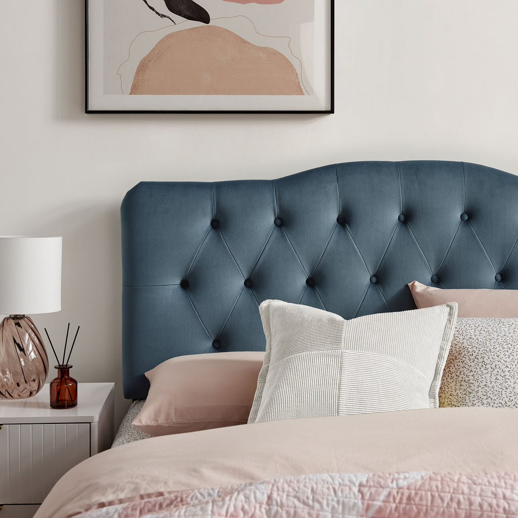 Annabel Stain-Resistant Performance Velvet King Headboard - Cadet Blue