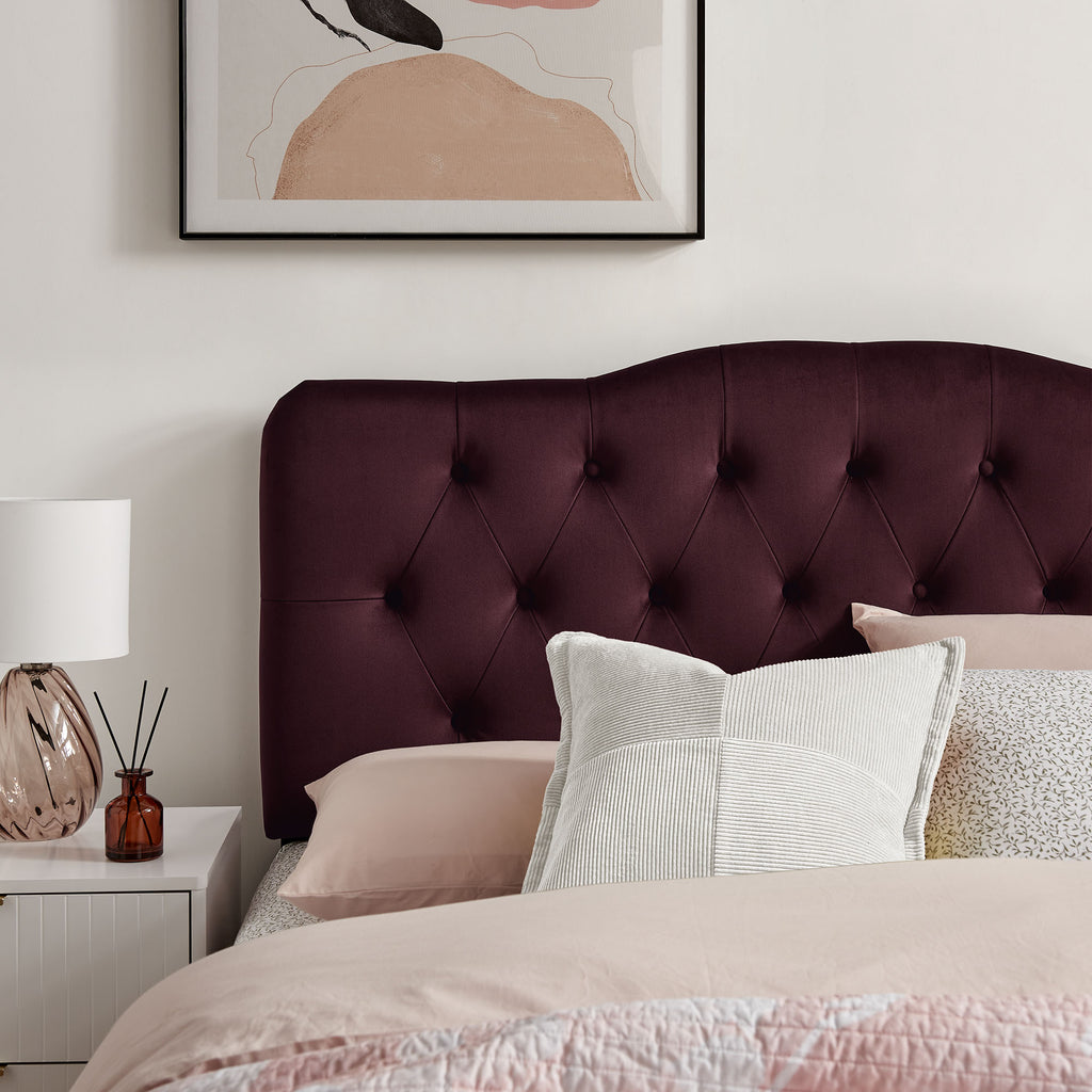 Annabel Stain-Resistant Performance Velvet King Headboard - Mulberry
